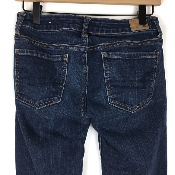 AMERICAN EAGLE Jeans Jegging Stretch Skinny Slim Dark Wash Denim Size 4 Regular - Picture 5 of 13